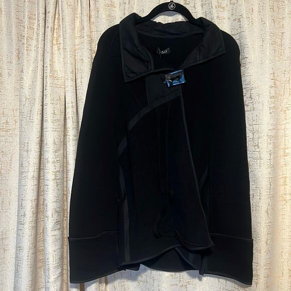 NWT Jaskar Black Chunky Button Closure Neck Collared Cardigan Women's Size Large - Picture 1 of 8